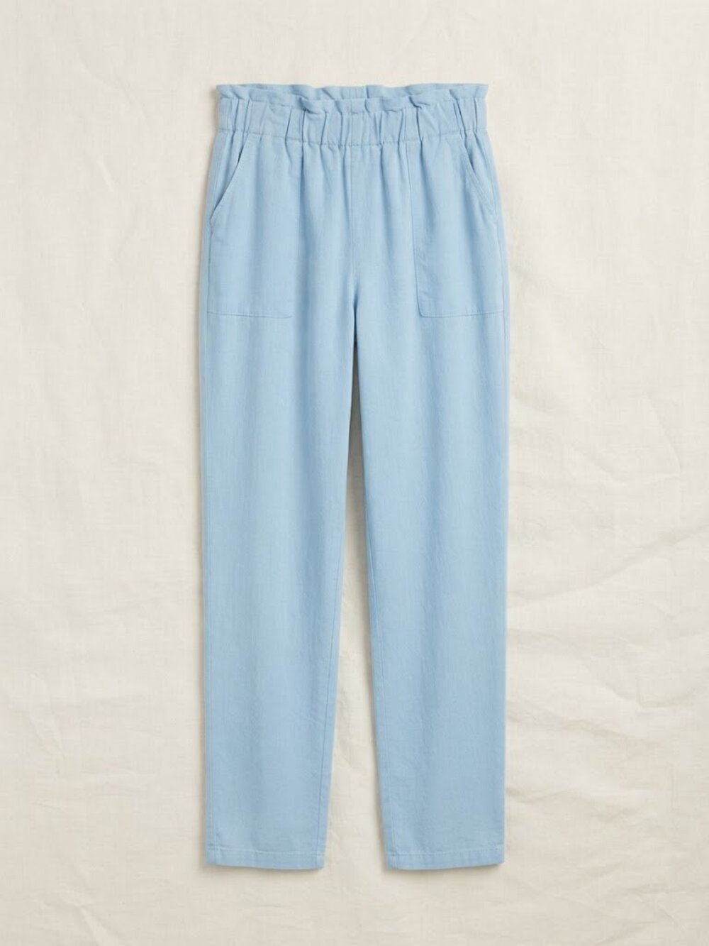 Dizzy Lizzy Blue Paperbag Waist Casual Pants Trousers Relaxed Fit with Pockets